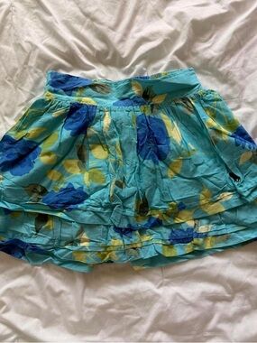 Abercrombie & Fitch Turquoise Floral Tiered Skirt